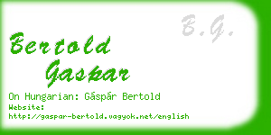 bertold gaspar business card