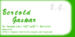 bertold gaspar business card